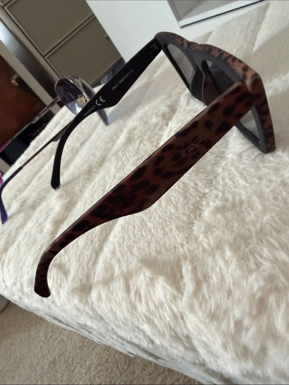 Leopard Print Square w/ Black Lenses and Purple Aviator Sunglasses 2pk